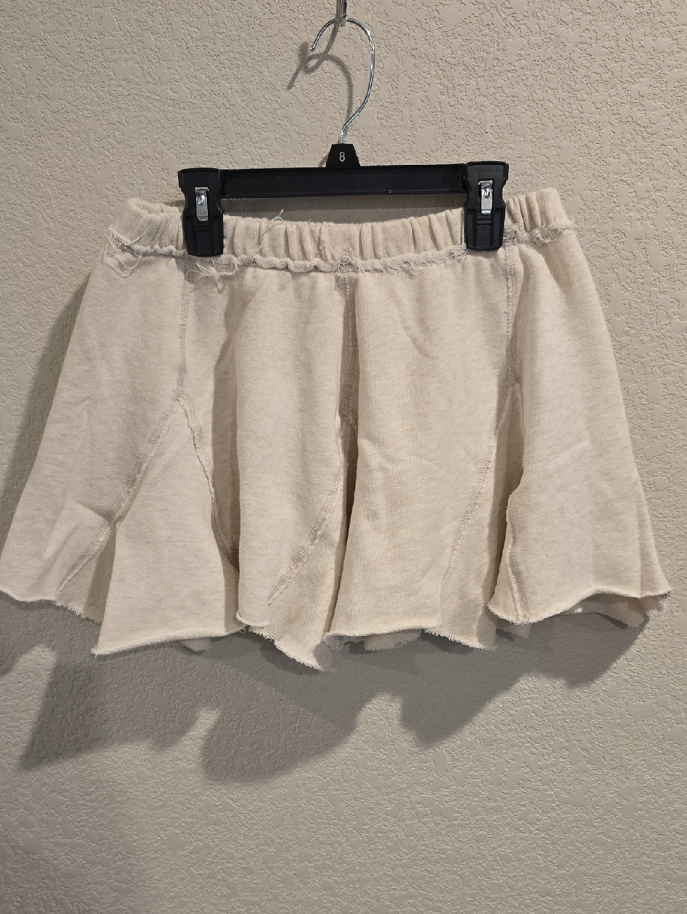 Aerie Cream Raw Hem Fleece Skater Skirt - Size XS